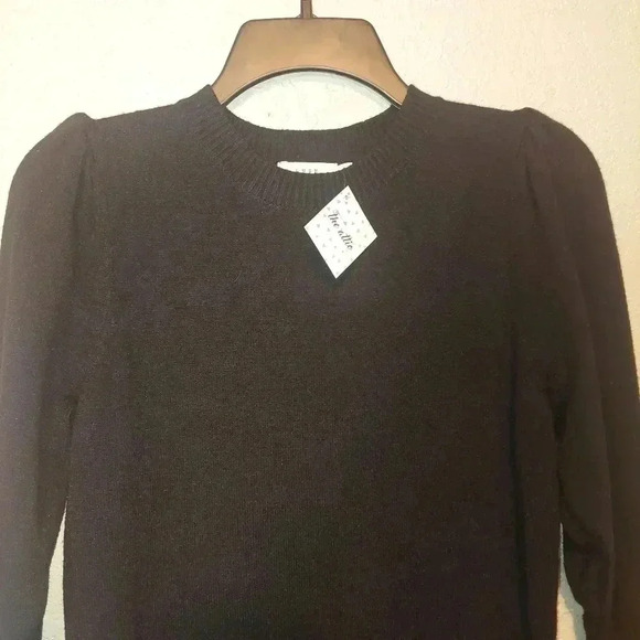 NWT Lush Black June Puff Sleeve Sweater Dress Size Small - Picture 3 of 9